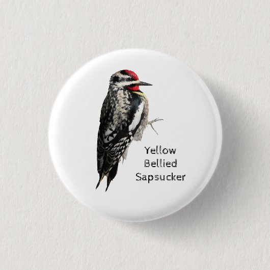 Geel-Bellied Sapsucker Ronde Button 3,2 Cm (Voorkant)