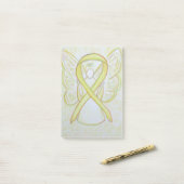 Geel bewustzijn Ribbon Angel Sticky Post ItNotes Post-it® Notes (Op bureau)