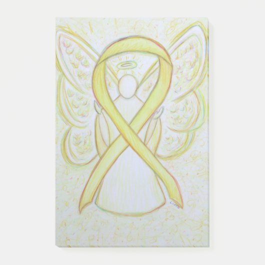 Geel bewustzijn Ribbon Angel Sticky Post ItNotes Post-it® Notes (Voorkant)
