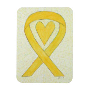 Geel bewustzijn Ribbon Heart Custom Magnet Gift Magneet