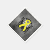 Geel bewustzijn Ribbon met Wings Servetten (Hoek)