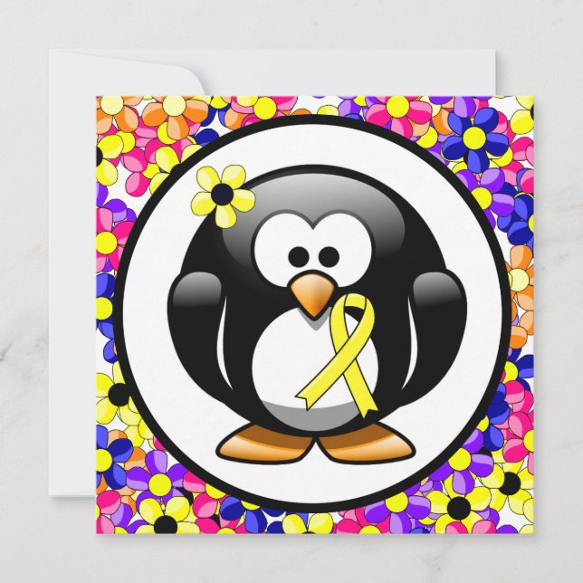 Geel bewustzijn Ribbon Penguin (Voorkant)
