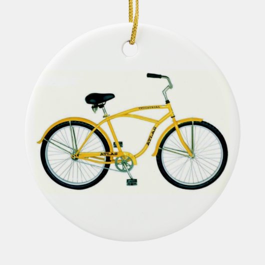 GEEL BICYCLE CHRISTMAS ORNAMENT (Voorkant)