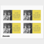 Geel Binaire Code Foto Save the Date Stickers (Vel)