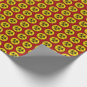 Geel biogevaarsymbool, ompakken, papier (Hoek)