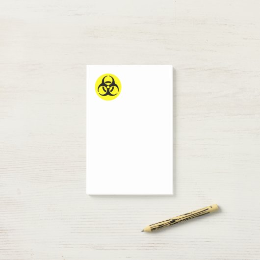 Geel BioHazard-symbool Post-it® Notes (Op bureau)