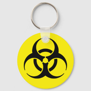 Geel biohazard symbool waarschuwingsbord sleutelhanger