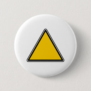 Geel blanco teken ronde button 5,7 cm