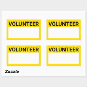 Geel blanco vrijwilliger rechthoekige sticker (Vel)