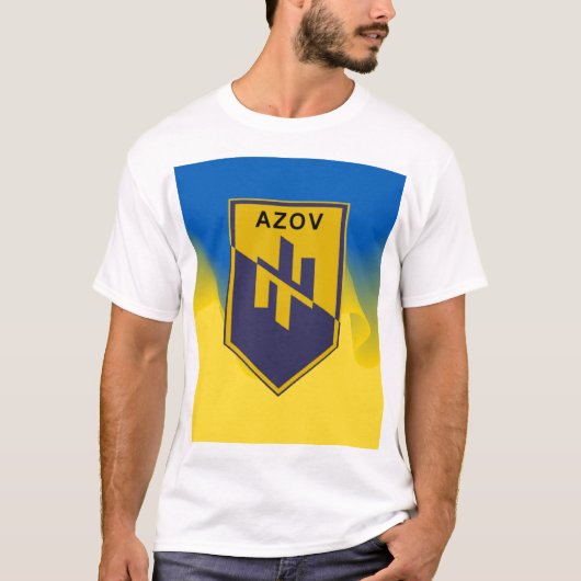 Geel blauw AZOV-bataljon T-shirt (Voorkant)