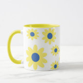 Geel Blauw Bloemen Patroon Mok (Links)