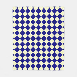 Geel Blauw Checker Diamant Patroon Fleece Deken