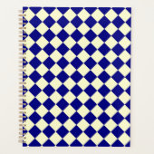 Geel Blauw Checker Diamant Patroon Planner (Voorkant)