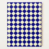 Geel Blauw Checker Diamant Patroon Planner (Achterkant)