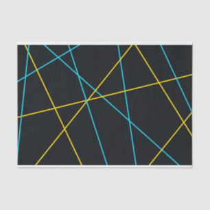 Geel, blauw, cool, trendy, stedelijk, moderne lijn tissuepapier