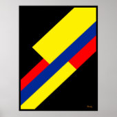 Geel, blauw en rood diagonaal Bauhaus-ontwerp Poster (Voorkant)