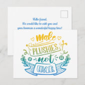 Geel blauw gradiëntvredescitaat voor duwbakken briefkaart (Voorkant / Achterkant)