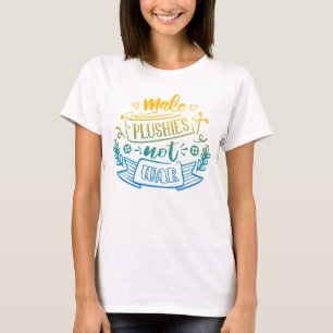Geel blauw gradiëntvredescitaat voor duwbakken t-shirt