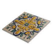 Geel & Blauw Groen Abstract Mediterraan Tegeltje (Zijkant)