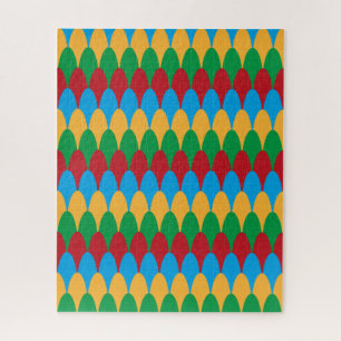 Geel Blauw Groen & Rode Geometrische Schelpen Legpuzzel
