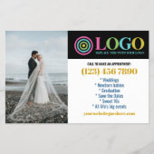 Geel Blauw Logo Foto's Promo Small Business Flyer (Voorkant)