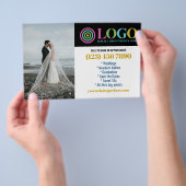 Geel Blauw Logo Foto's Promo Small Business Flyer (Hand)