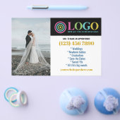 Geel Blauw Logo Foto's Promo Small Business Flyer (Enkel)