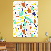 Geel Blauw Modern Abstract Geometrisch Canvas Afdruk (Insitu (Woonkamer))