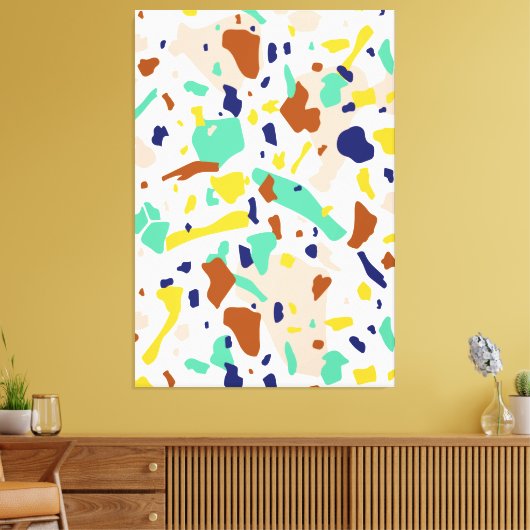  Geel Blauw Modern Abstract Geometrisch Canvas Afdruk (Insitu (Woonkamer))