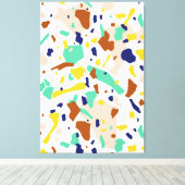 Geel Blauw Modern Abstract Geometrisch Canvas Afdruk (Insitu (Houten vloer))