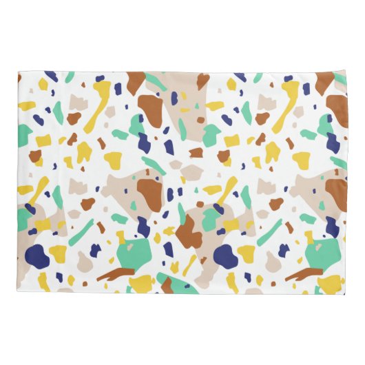  Geel Blauw Modern Abstract Geometrisch Kussensloop (Achterkant)