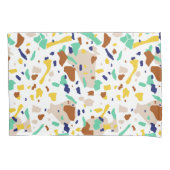  Geel Blauw Modern Abstract Geometrisch Kussensloop (Voorkant)