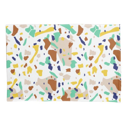  Geel Blauw Modern Abstract Geometrisch Kussensloop (Voorkant)