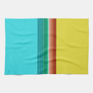 Geel blauw Multicolor Striped Patroon Theedoek