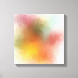 Geel blauw Paars Groen Roze Matig Kleurrijk Canvas Afdruk
