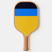 Geel blauw pickleball paddle (Achterkant)