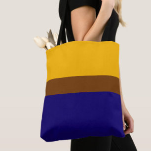 Geel Blauw Plain Kleur Block Design Draagtas