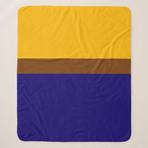 Geel Blauw Plain Kleur Block Design Sherpa Deken