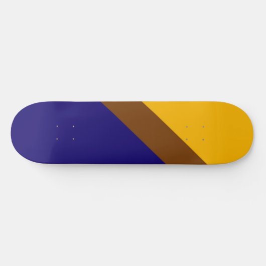 Geel Blauw Plain Kleur Block Design Skateboard (Horizontaal)