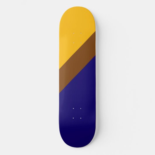 Geel Blauw Plain Kleur Block Design Skateboard (Voorkant)