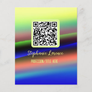 Geel blauw Q R code voeg naam beroep titel ima toe