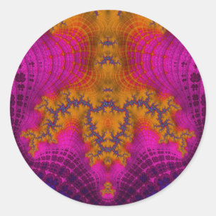 Geel Blauw Roze ~ Classic Ronde Sticker