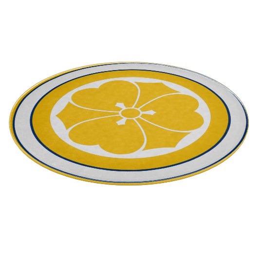  Geel Blauw Sakai Japan Mon Oriental Crest Snijplank (Hoek)