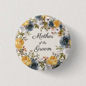 Geel Blauw Verschilderd Moederbruin Ronde Button 3,2 Cm (Voorkant)