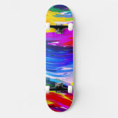 Geel Blauw Vingerverf Skateboard (Voorkant)