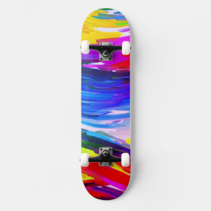 Geel Blauw Vingerverf Skateboard