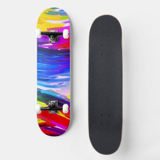 Geel Blauw Vingerverf Skateboard (Voorkant)