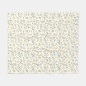 Geel Blauw  Wildbloempatroon Fleece Deken (Voorkant (Horizontaal))