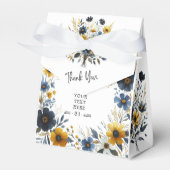 Geel Blauw Wildflower Elegant Party Dank u Bedankdoosjes (Voorkant Zijde)