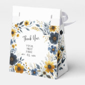 Geel Blauw Wildflower Elegant Party Dank u Bedankdoosjes (Achterkant)